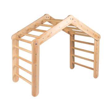 Triángulo De Aprendizaje Madera Madera Para Niños 112x61x94 Triangulo Escalada Niños, Natural Meowbaby