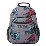 Mochila escolar Totto Tempera gris con robots