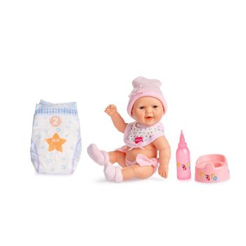 Muñeca Bebe Baby Pipi 30cm Con Traje Rosa Y Accesorios (berjuan - 514)