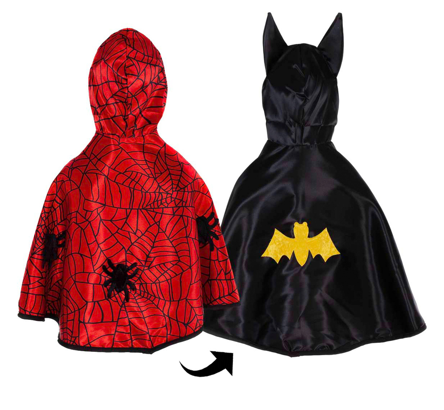 Capa Reversible Batman/Spiderman 2-3 Años