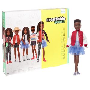 Creatable World - Muñeco Personalizable con Pelo Negro Trenzado