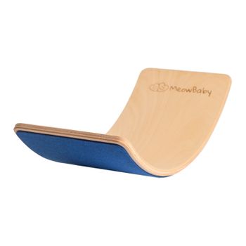 Tablero De Equilibrio De Para Niños De 80x30 Cm Madera Para Niños Pequeños Con Fieltro Azul Meowbaby