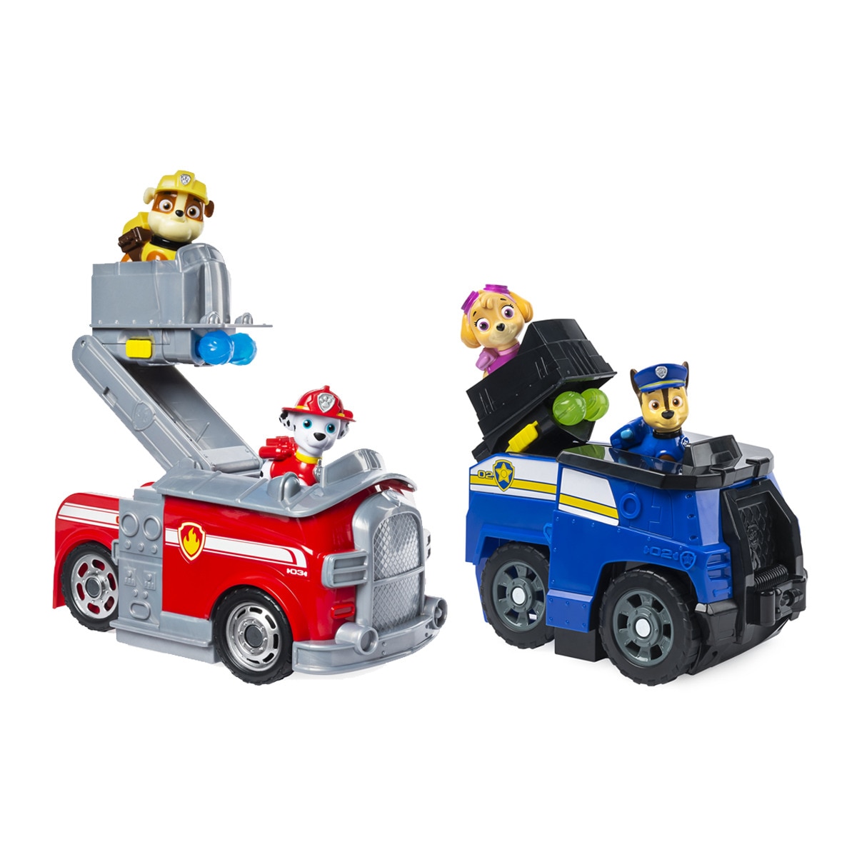 Spin Master -  Paw Patrol Coche Transformable Split-Second 2 En 1 De Marshall O Chase Con 2 Figuras Coleccionables 