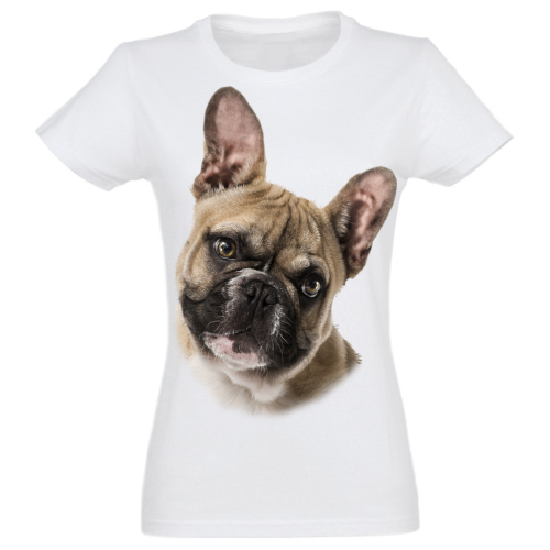 Camiseta Mujer Bulldog Francés color Gris