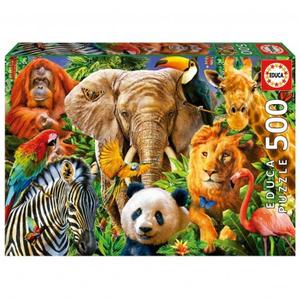 Educa Borras - Puzzle collage de animales salvajes 500 piezas ㅤ