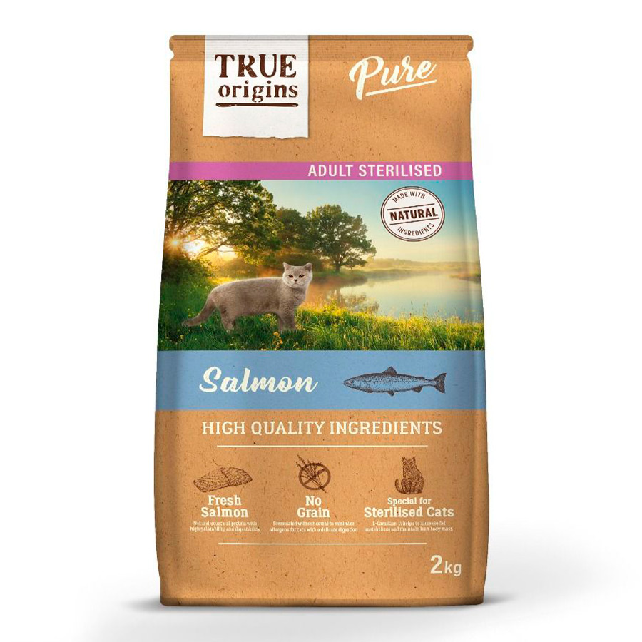 True Origins Adult Pure Sterilised Salmón No Grain pienso para gatos