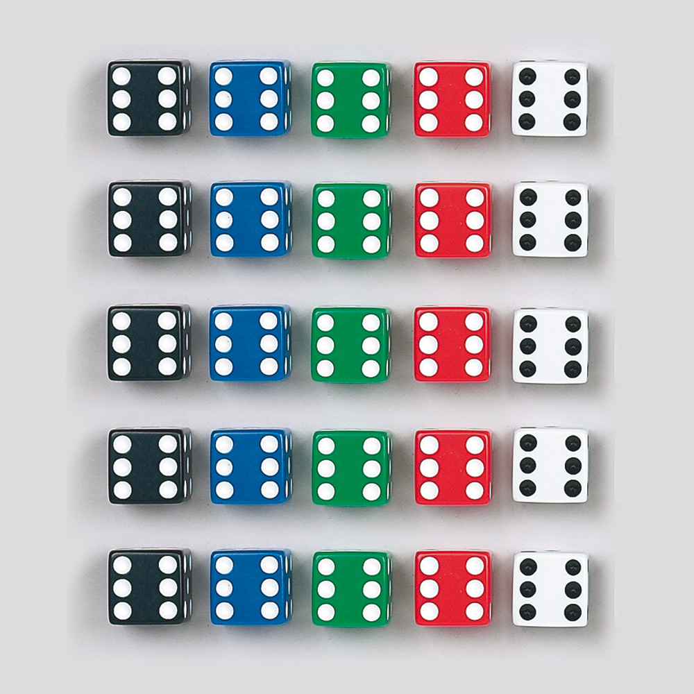 Dados Puntos Colores 25Mm 25U