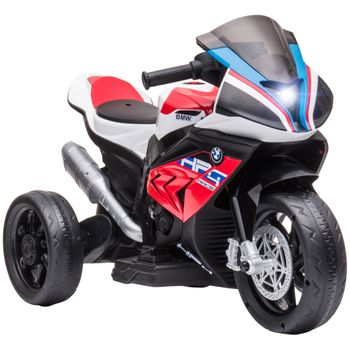 Moto Eléctrica Bmw Hp4 Para Niños +18 Meses 6v Con Música Rojo Homcom