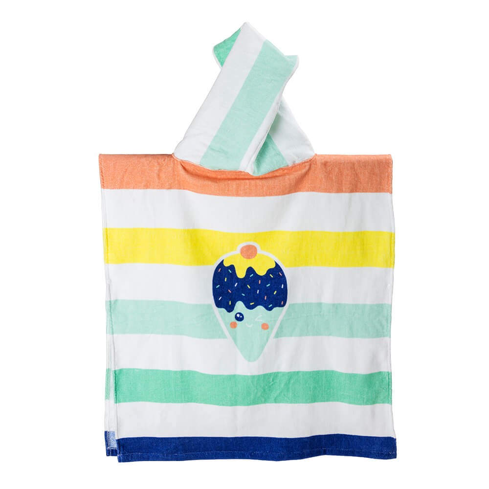 Poncho toalla para niños ideal para piscina y playa – Hello Summer Stripes Poncho