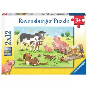 Ravensburger - Familias animales - Puzzles 2x12 piezas