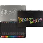 Estuche de metal con 36 lápices de color Faber-Castell Black Edition