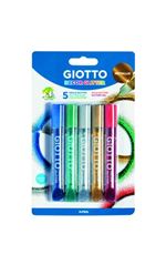 Set de 5 tubos cola Giotto Glitter Glue Mettalic