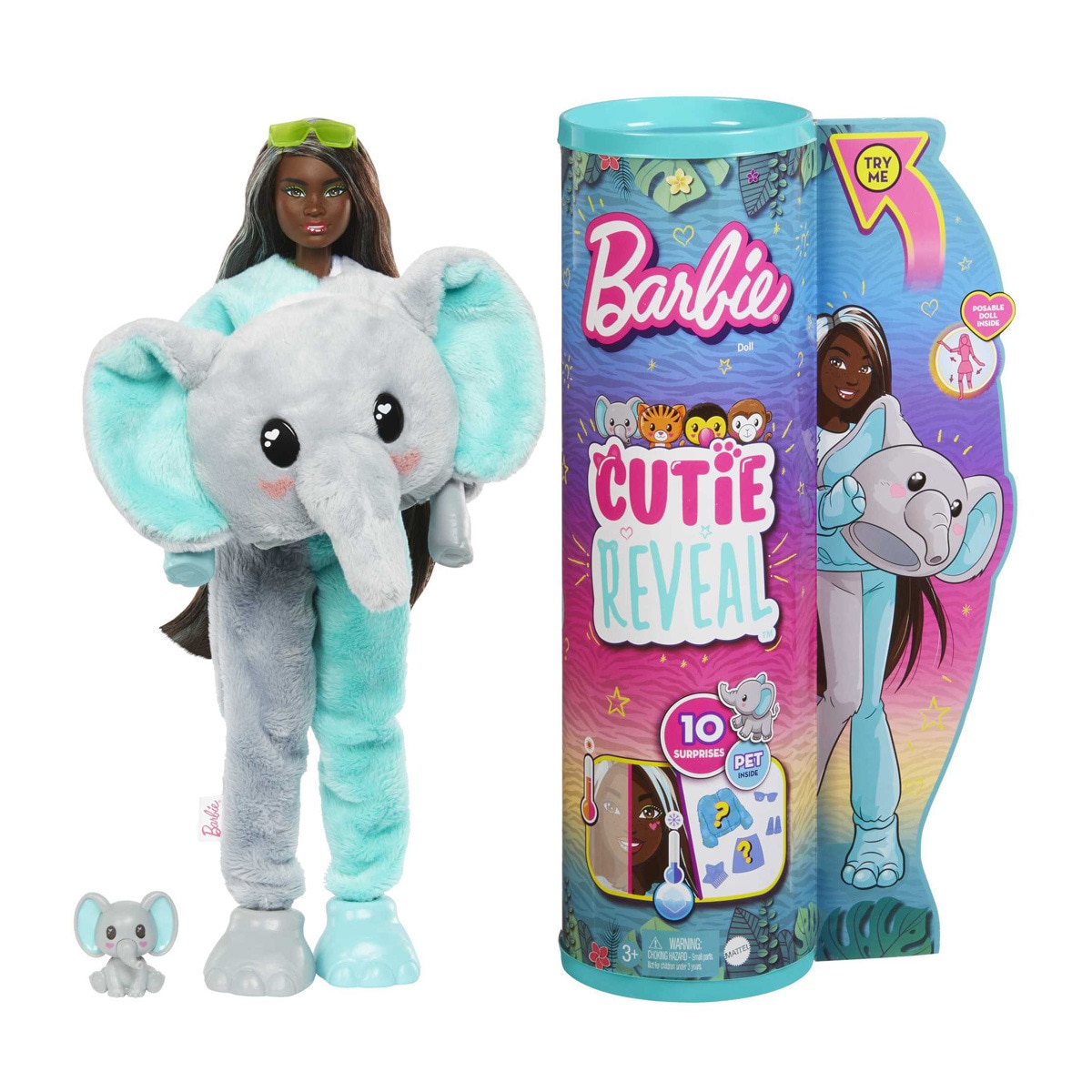 Barbie - Muñeca Con Disfraz De Elefante Cutie Reveal