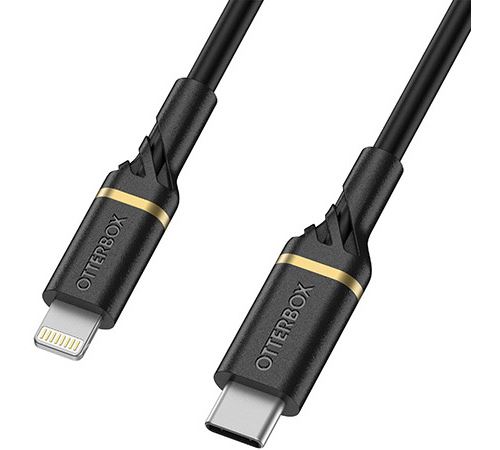 Cable rápido Otterbox Lightning a USB-C Negro 1 m