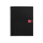 Cuaderno A5 Miquelrius rojo cuadrícula tapa blanda 80 hojas