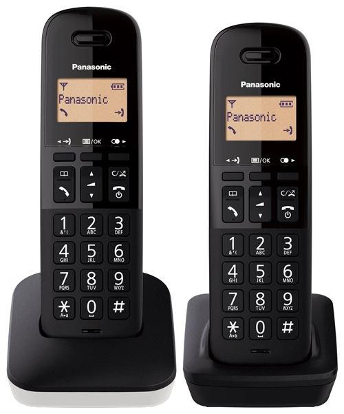 Teléfono inalámbrico Dúo Panasonic Dect KX-TGB612SPW Blanco / Negro