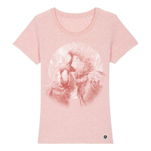 Camiseta Mujer Loros Luna color Rosa