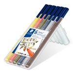 Estuche 6 Rotuladores punta de fibra STAEDTLER Triplus Color 323SB6CS13 colores Boho