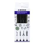 Estuche con 4 Rotuladores Mono drawing Tombow de punta extra fina