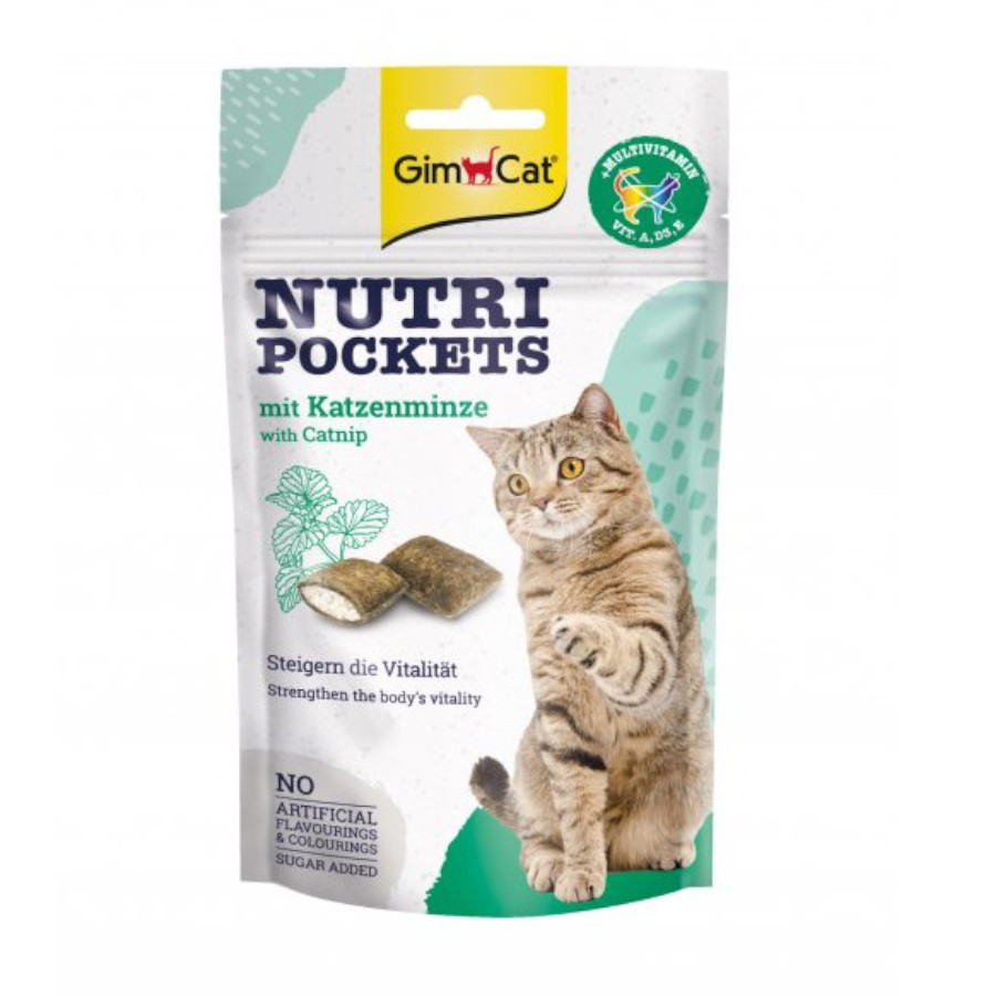 GimCat Bocaditos Nutri Pockets Catnip y Multivitaminas para gatos