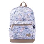 Mochila urbana Totto Tocax morado y flores rosas