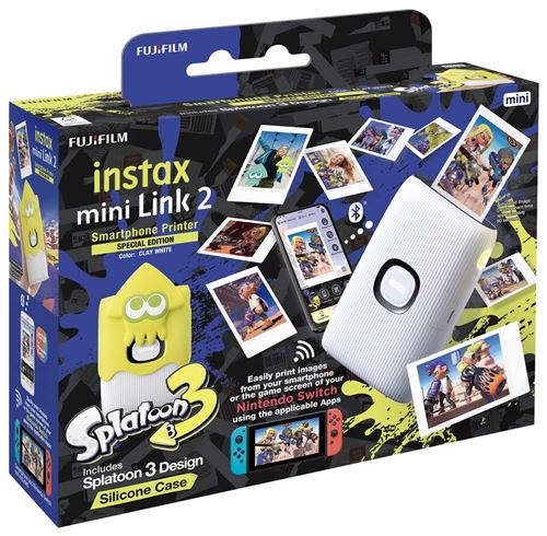 Impresora fotográfica Fujifilm Instax Mini Link 2 SE Nintendo + Funda Splatoon