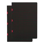 Set 2 Libretas Paperblanks A5 Negro sobre Rojo / Negro sobre Rojo Milimetrado