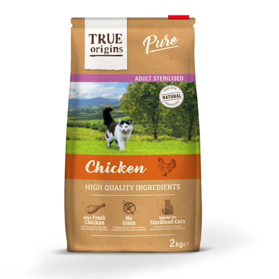 True Origins Adult Sterilised Pure Pollo pienso para gatos