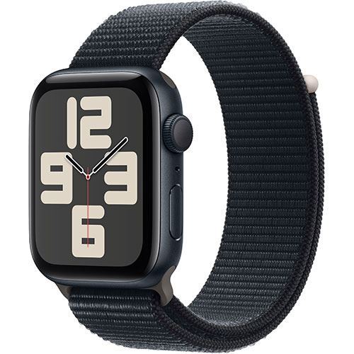 Apple Watch SE 44 mm GPS Caja de aluminio Medianoche y correa Loop deportiva Medianoche