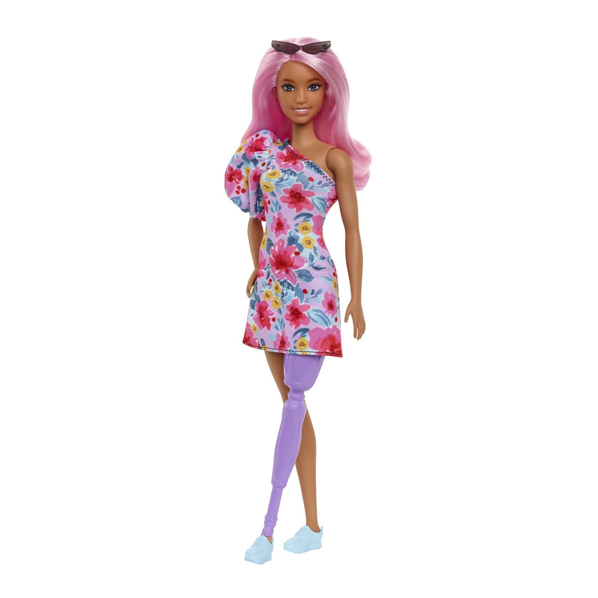 Barbie - Muñeca Con Preina Protésica Y Vestido Floral Fashionista