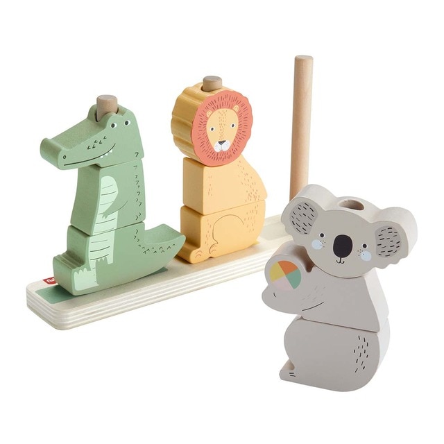 Fisher-Price - Bloques madera apilables de animales Fisher-Price.