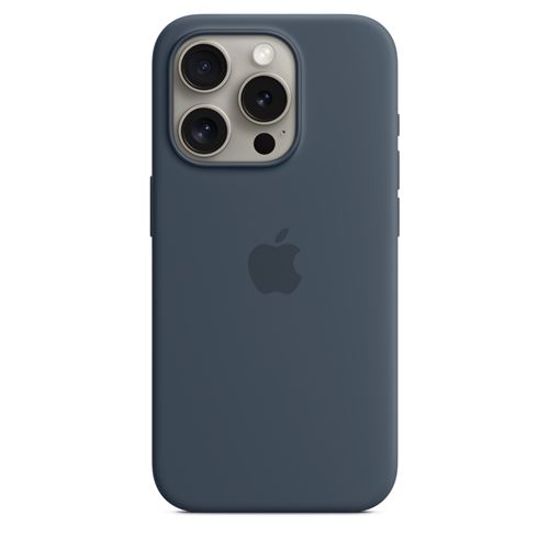 Funda de silicona Apple azul tormenta para iPhone 15 Pro