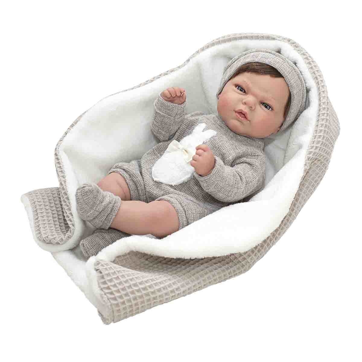 Rosa Toys - Muñeca Roma con 36 sonidos y mantita beige Rosa Toys.