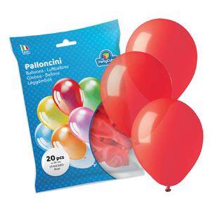 Bolsa con 20 globos rojos medianos