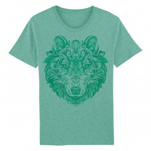 Camiseta Lobo Mandala color Verde