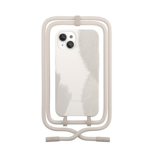 Funda con cuerda Wood Change Case Degradado Blanco para iPhone 13