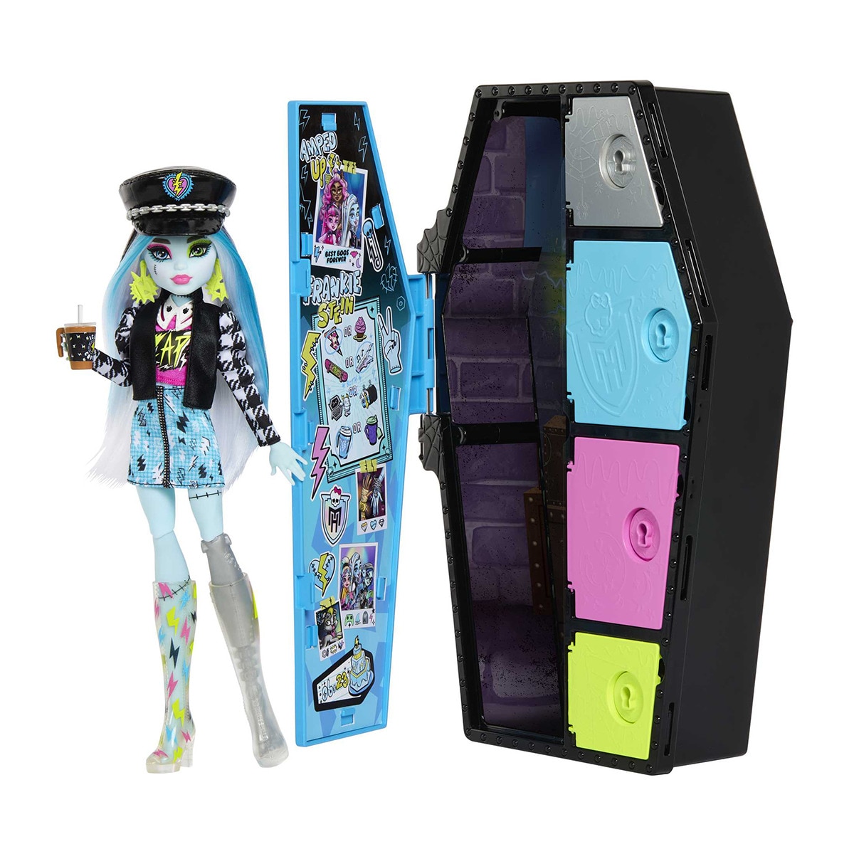 Monster High - Muñeca Frankie Stein Con Armario Skulltimate Secrets