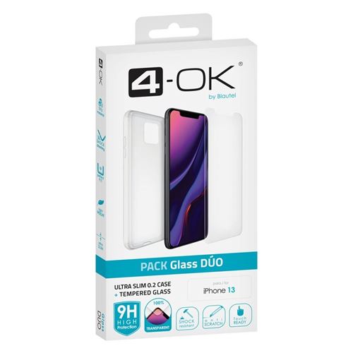 Funda + protector de pantalla 4-ok Glass Dúo para iPhone 13