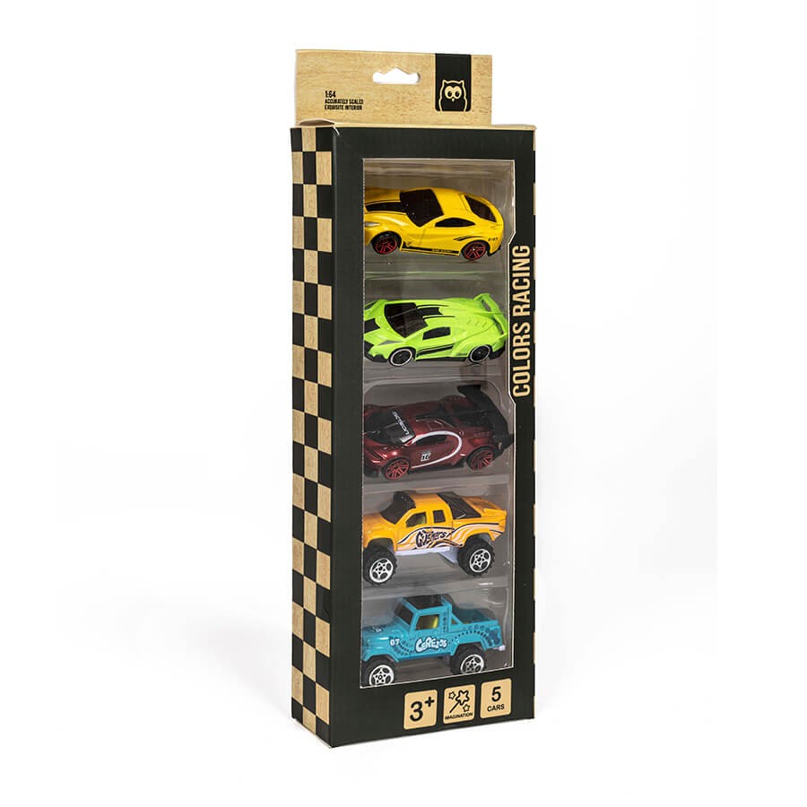 Surtido 5 coches de carreras Colors Racing Metal Cars