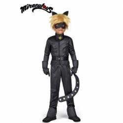 Disfraz De Cat Noir De Miraculous Ladybug Con Peluca Para Niño