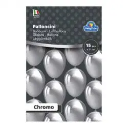 Pack 15 globos plata cromada