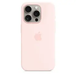 Funda de silicona Apple Rosa claro para iPhone 15 Pro
