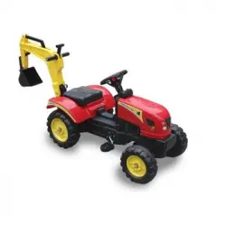 Lean Toys - Tractor De Pedales Con Pala Excavadora