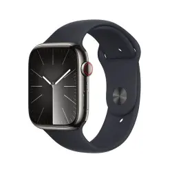 Apple Watch S9 LTE  45mm Caja de acero inoxidable Grafito y correa deportiva Medianoche - Talla S/M