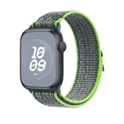 Correa Apple Loop Nike Sport Verde brillante/Azul para Apple Watch 45mm