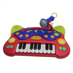 Teclado musical infantil con micrófono