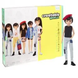 Creatable World - Muñeco Personalizable con Pelo Negro Liso