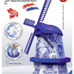 Puzle Ravensburger 3D Building Mini: Molino Holandés 216 piezas