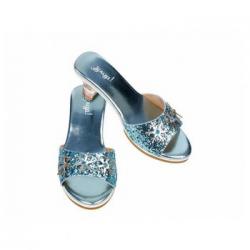 Mules Tacón Snow Princess Azul Brillo 24 25p