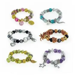 6 Pulseras Con Dijes Buki